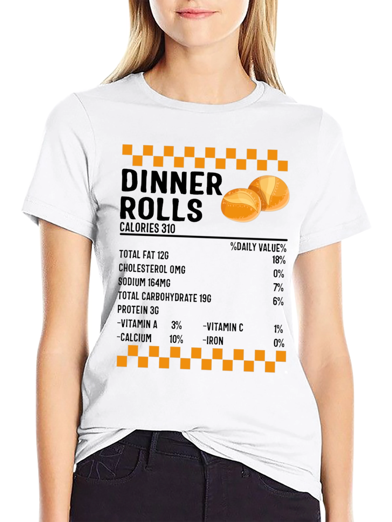 Dinner Rolls Nutrition Facts T-Shirt - Foodie Gift