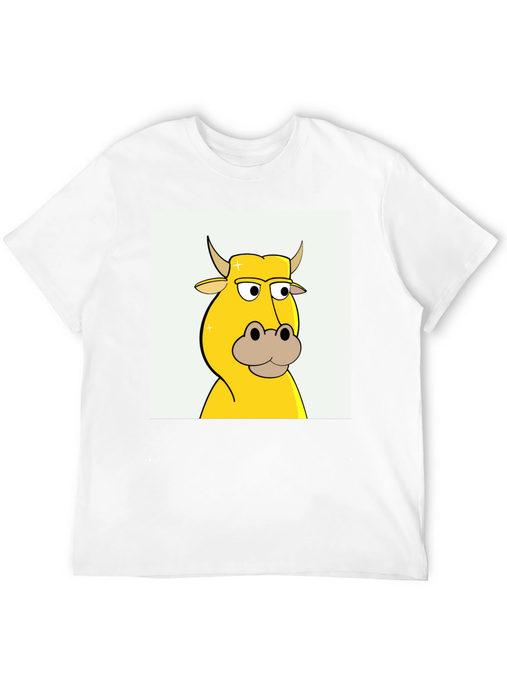 Cartoon Cow Graphic Tee - Black