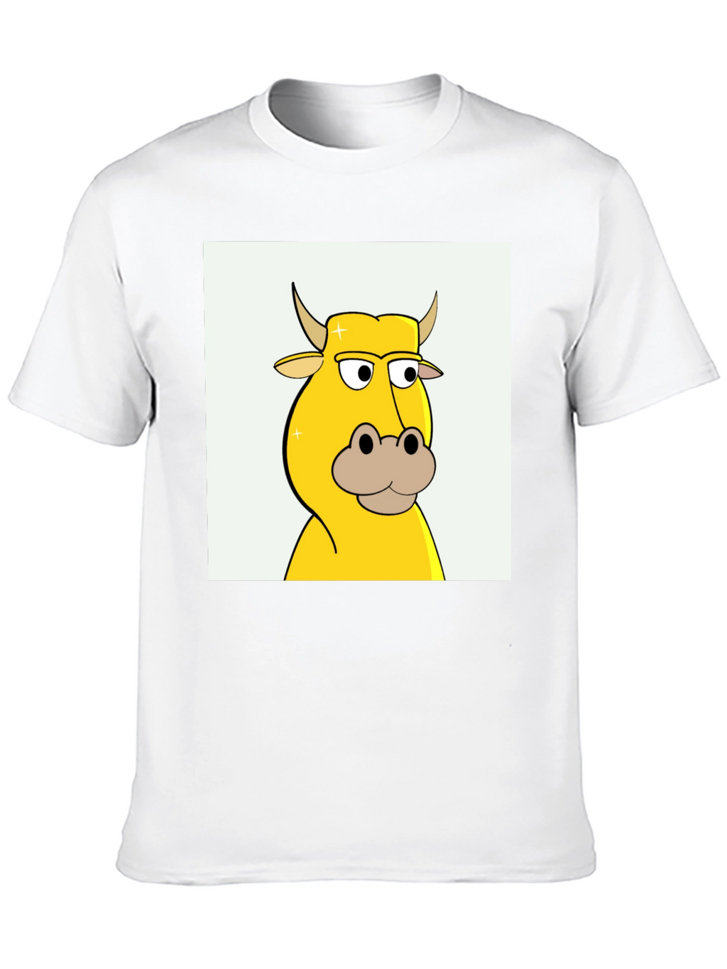 Cartoon Cow Graphic Tee - Black