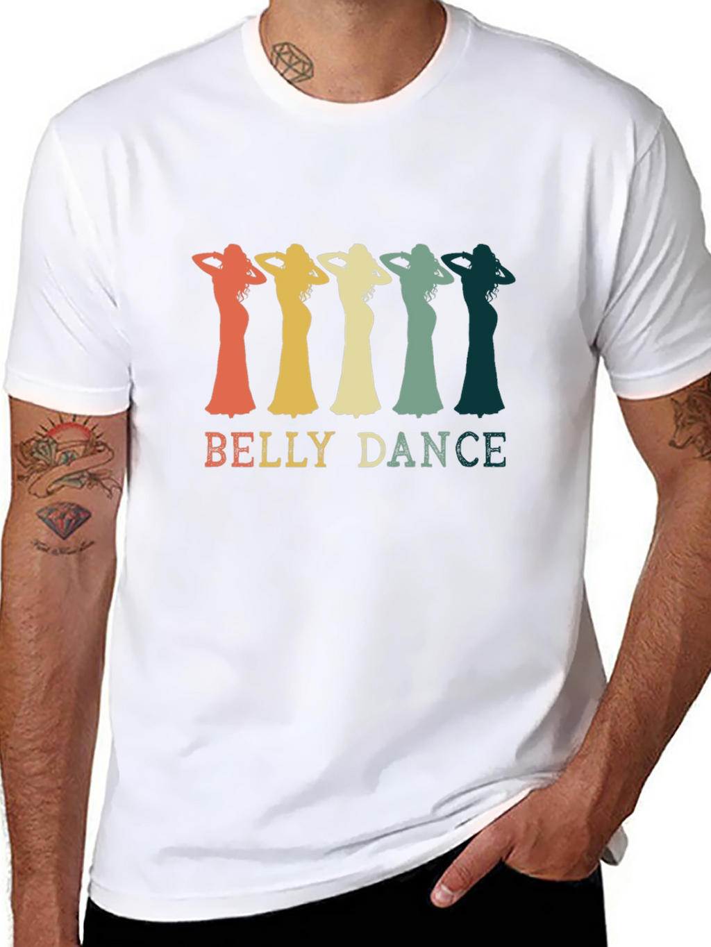 Retro Belly Dance T-Shirt - Black