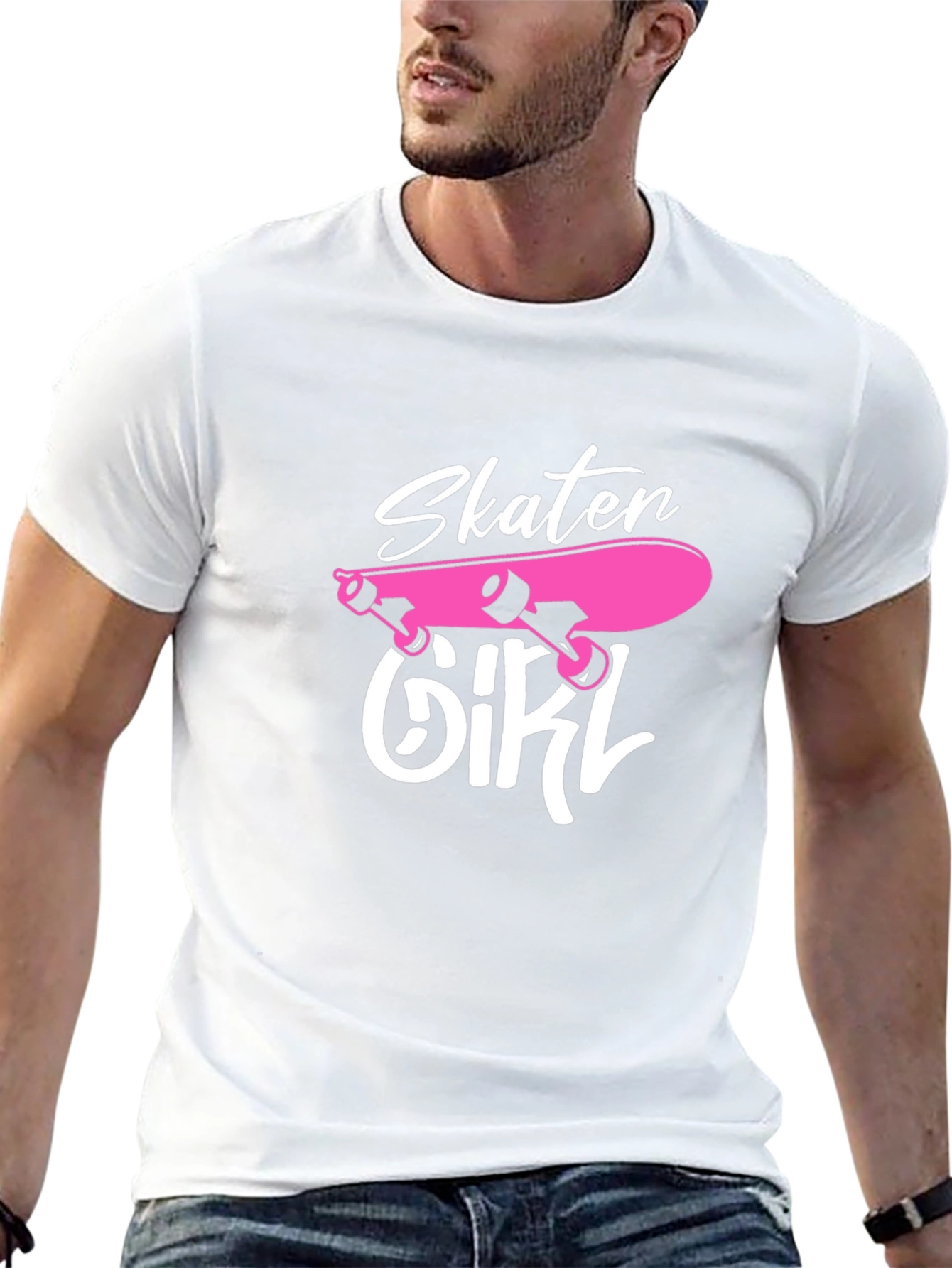 Skater Girl Graphic T-Shirt - Black Cotton Tee