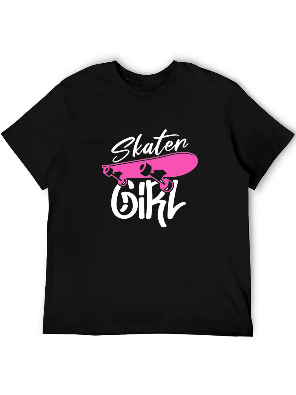 Skater Girl Graphic T-Shirt - Black Cotton Tee