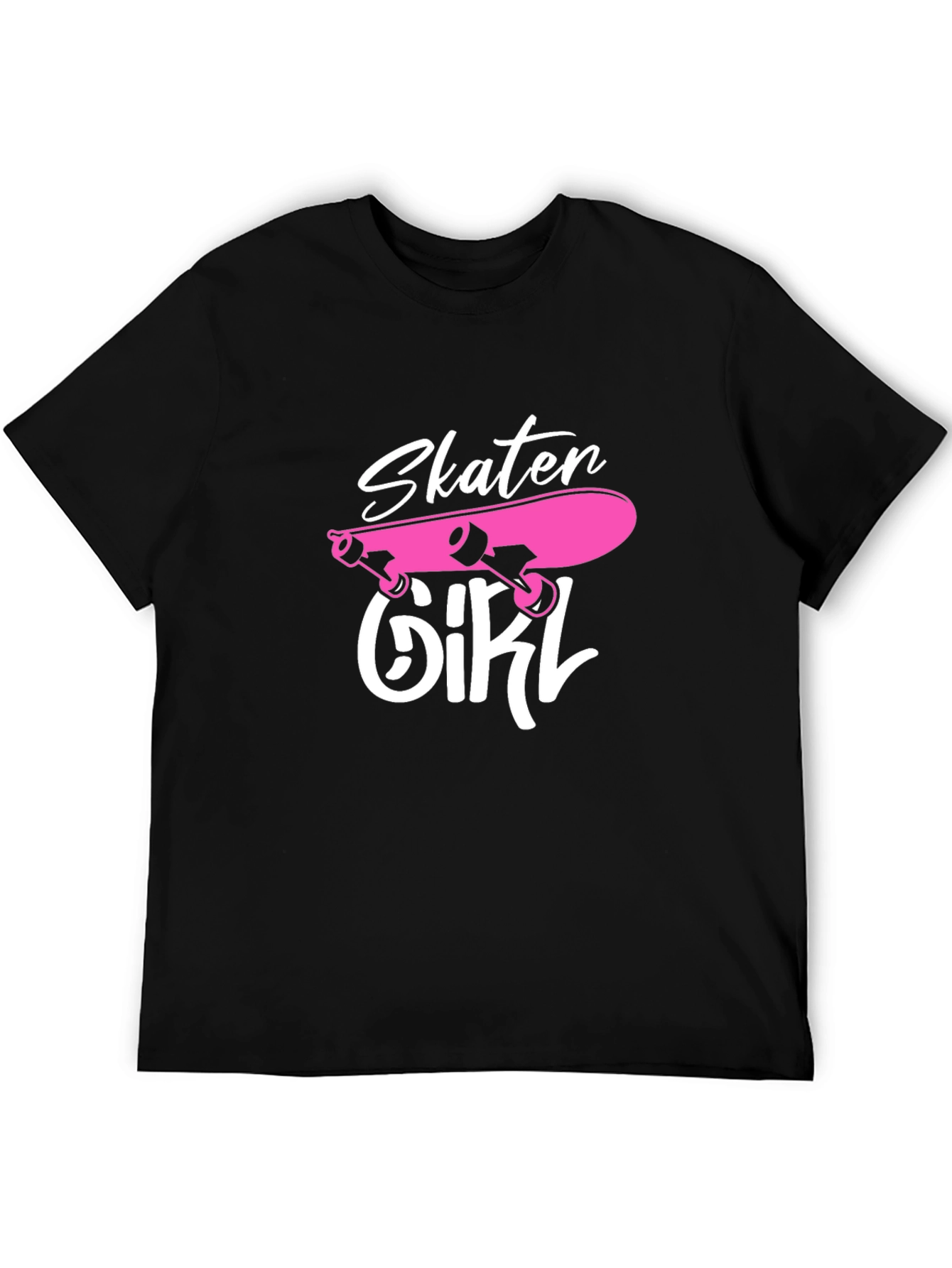 Skater Girl Graphic T-Shirt - Black Cotton Tee