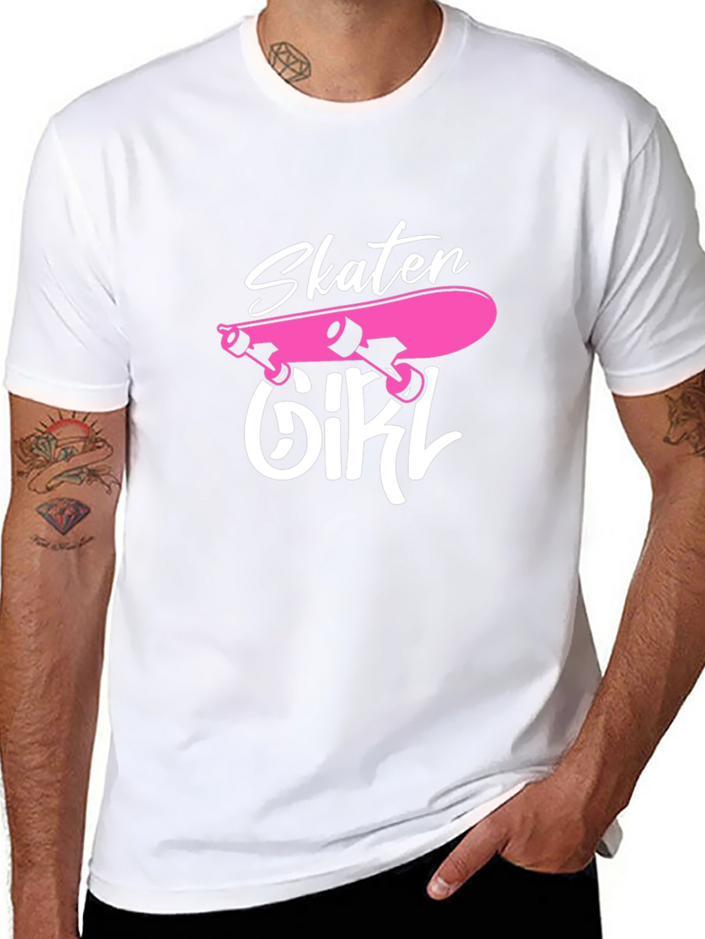 Skater Girl Graphic T-Shirt - Black Cotton Tee