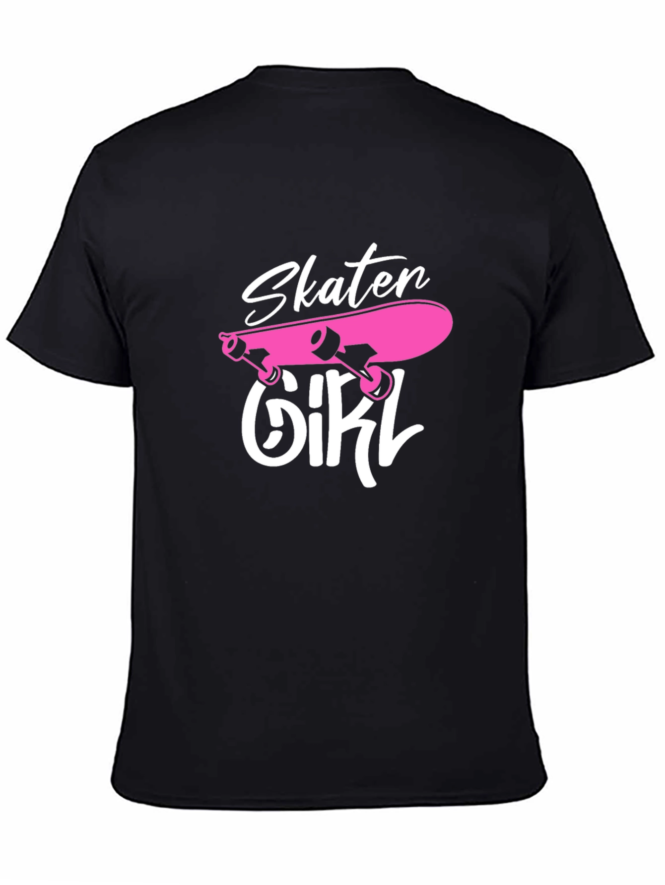 Skater Girl Graphic T-Shirt - Black Cotton Tee
