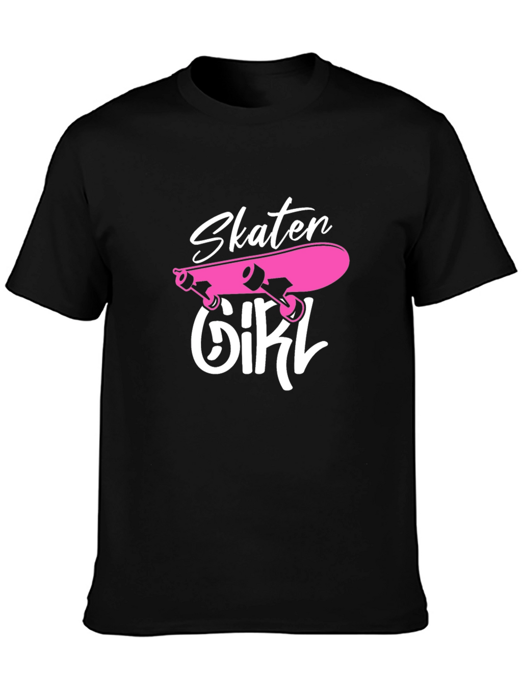 Skater Girl Graphic T-Shirt - Black Cotton Tee