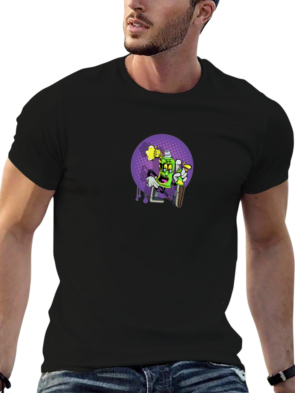 Cartoon Spray Paint Graphic Tee