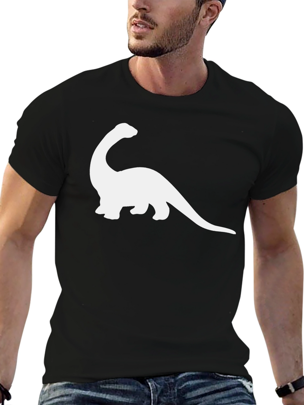Dinosaur Graphic T-Shirt - Black Cotton Tee