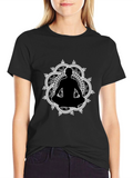 Meditative Mandala T-Shirt - Black Yoga Tee