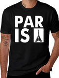 Paris Eiffel Tower Black Graphic Tee