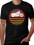 Motorcycle Sunset Graphic Tee - Ride in Style!
