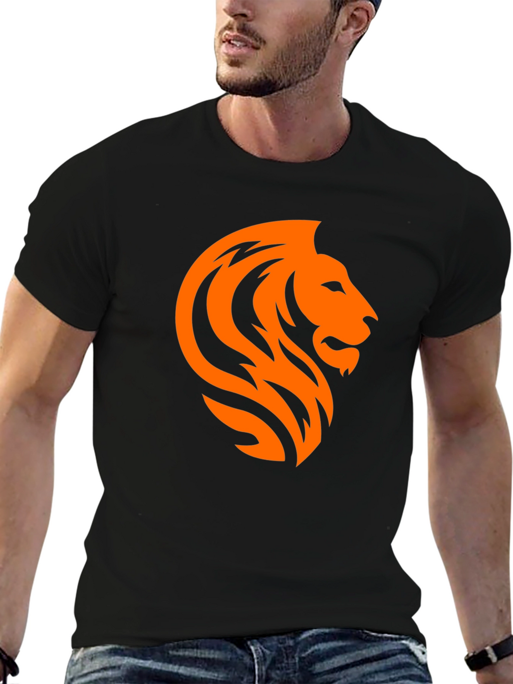 Lion Graphic Black T-Shirt - Mens Fashion