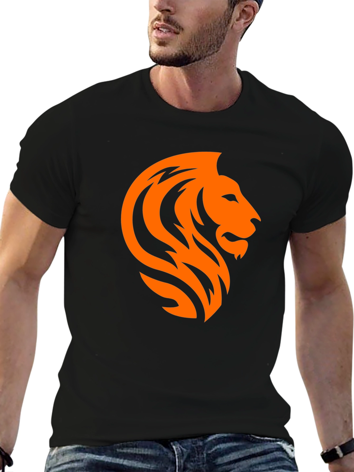 Lion Graphic Black T-Shirt - Mens Fashion