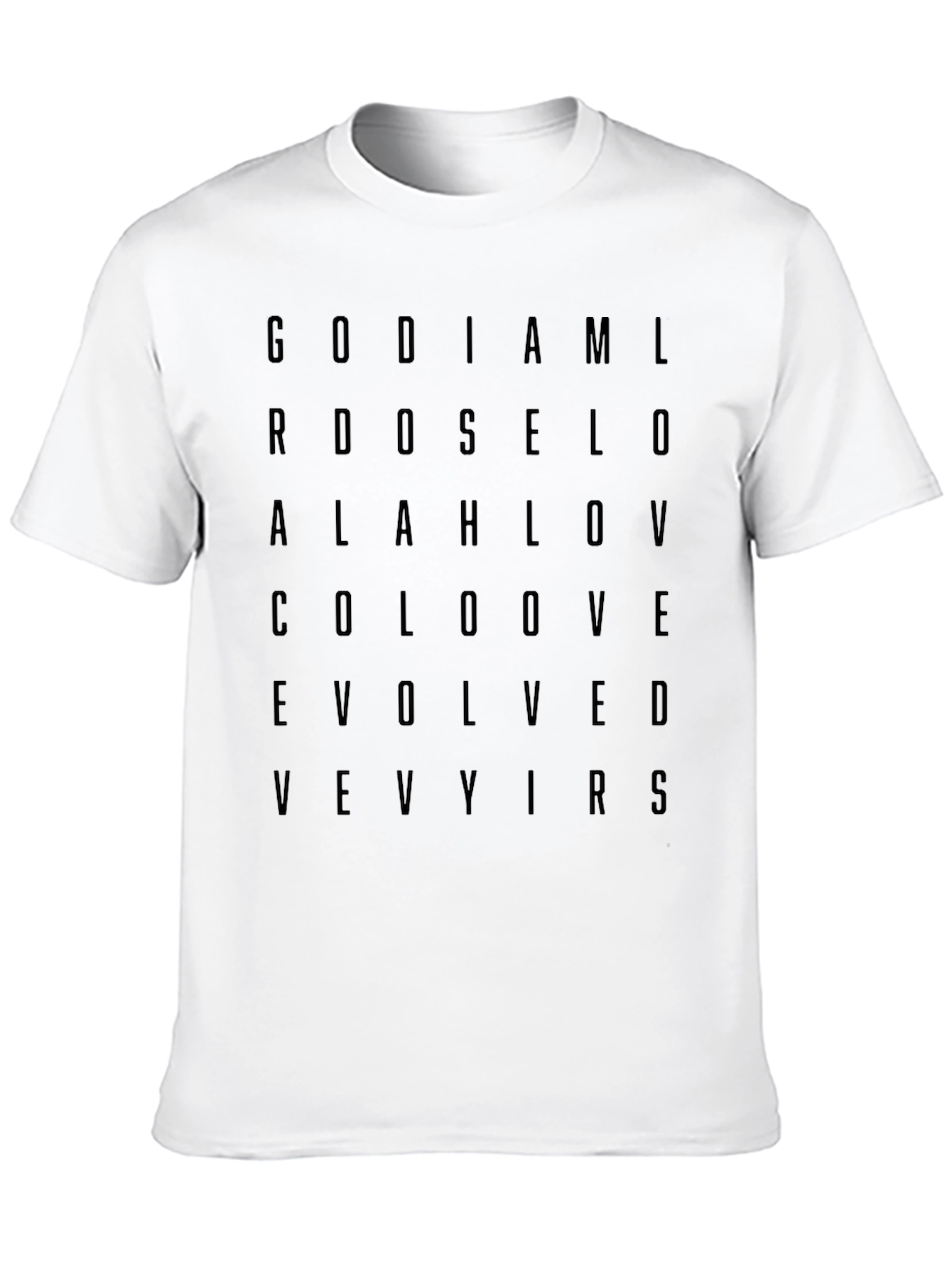 Evolved T-Shirt - GOD IAM LOVE Letter Print Tee