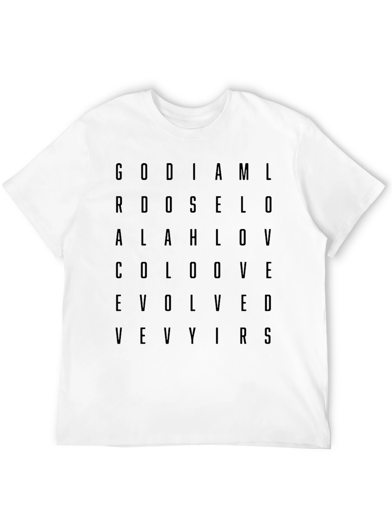 Evolved T-Shirt - GOD IAM LOVE Letter Print Tee