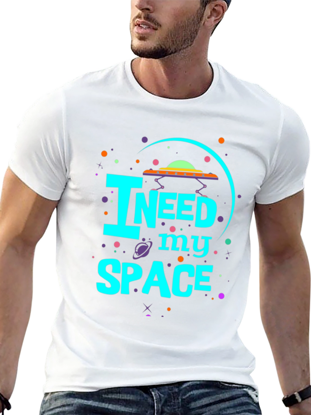 I Need My Space Graphic Tee - UFO Design
