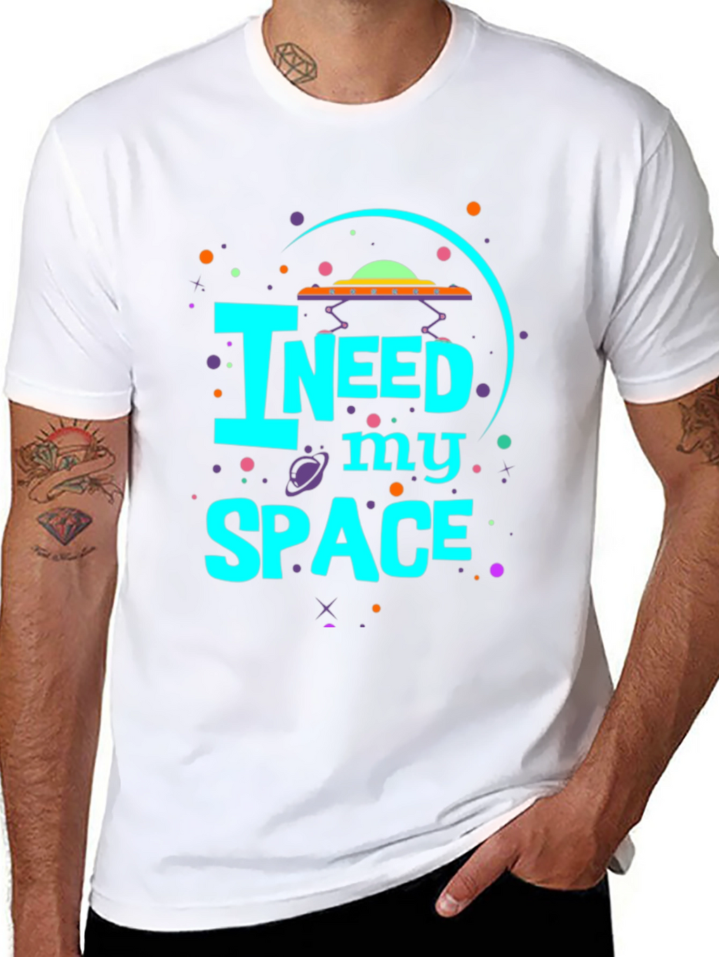 I Need My Space Graphic Tee - UFO Design