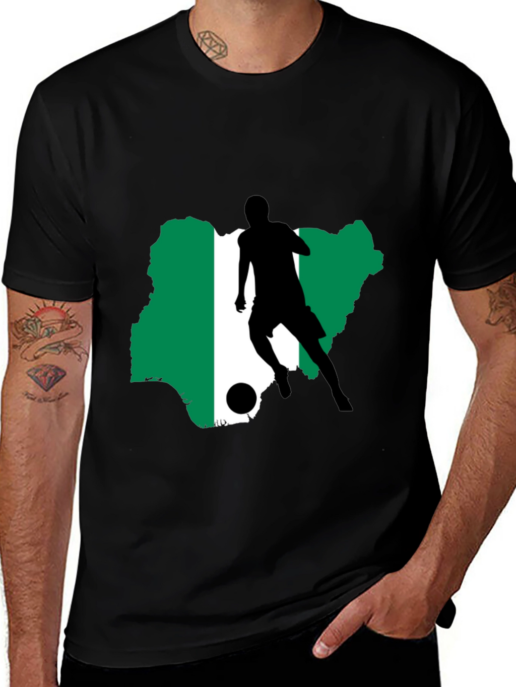 Nigeria Soccer Silhouette T-Shirt