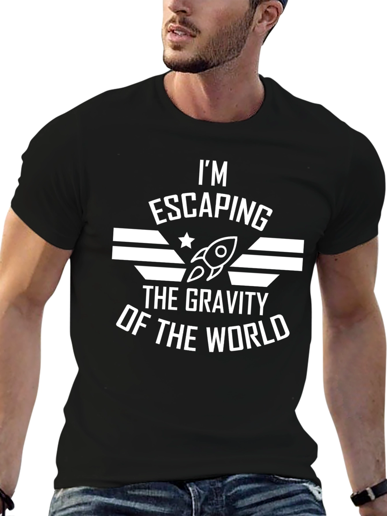 Escaping Gravity Graphic Tee - Space Rocket T-Shirt