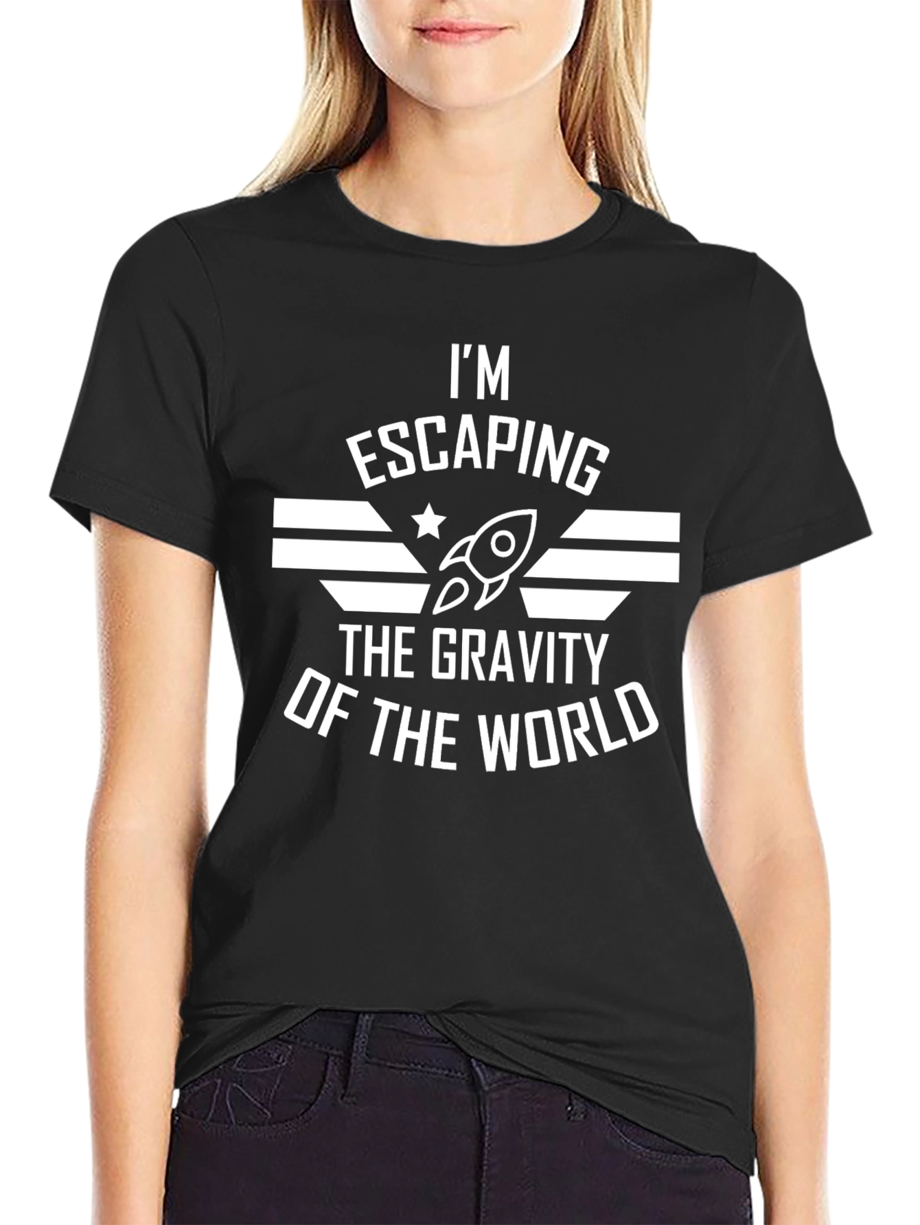 Escaping Gravity Graphic Tee - Space Rocket T-Shirt