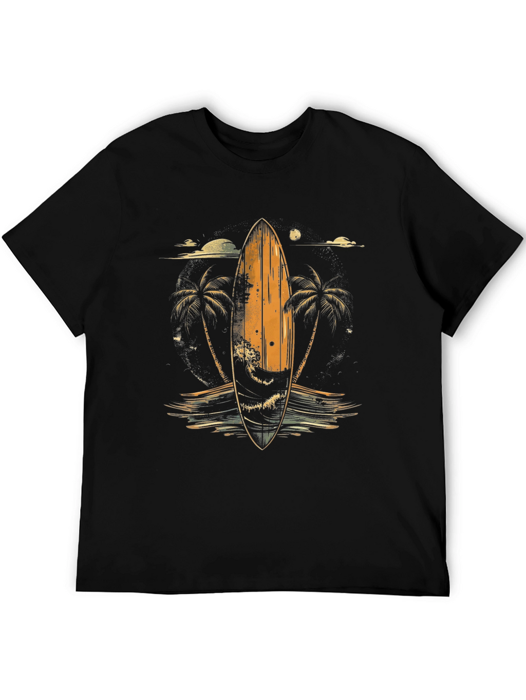 Surfboard Palm Tree Graphic Tee