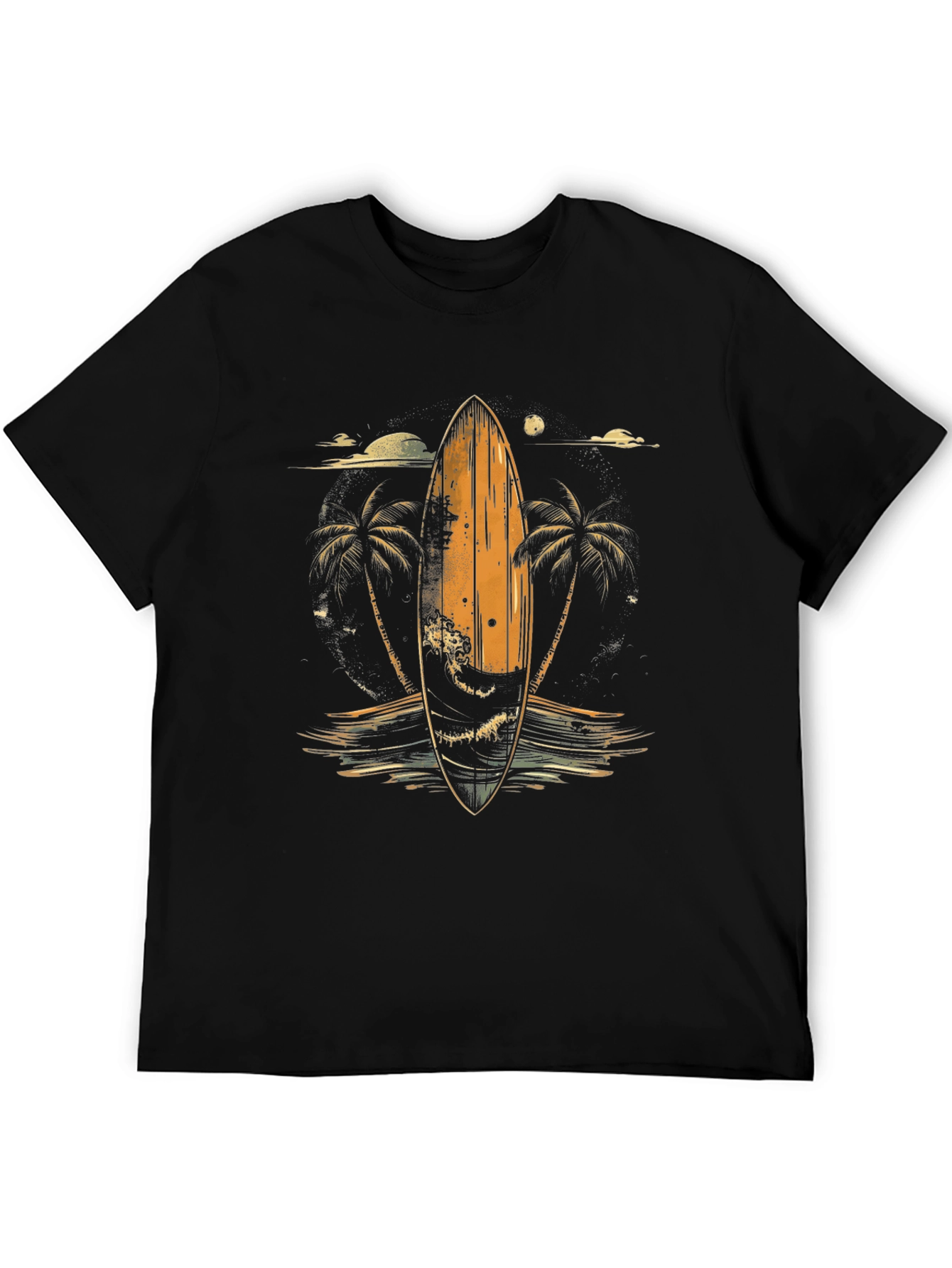 Surfboard Palm Tree Graphic Tee