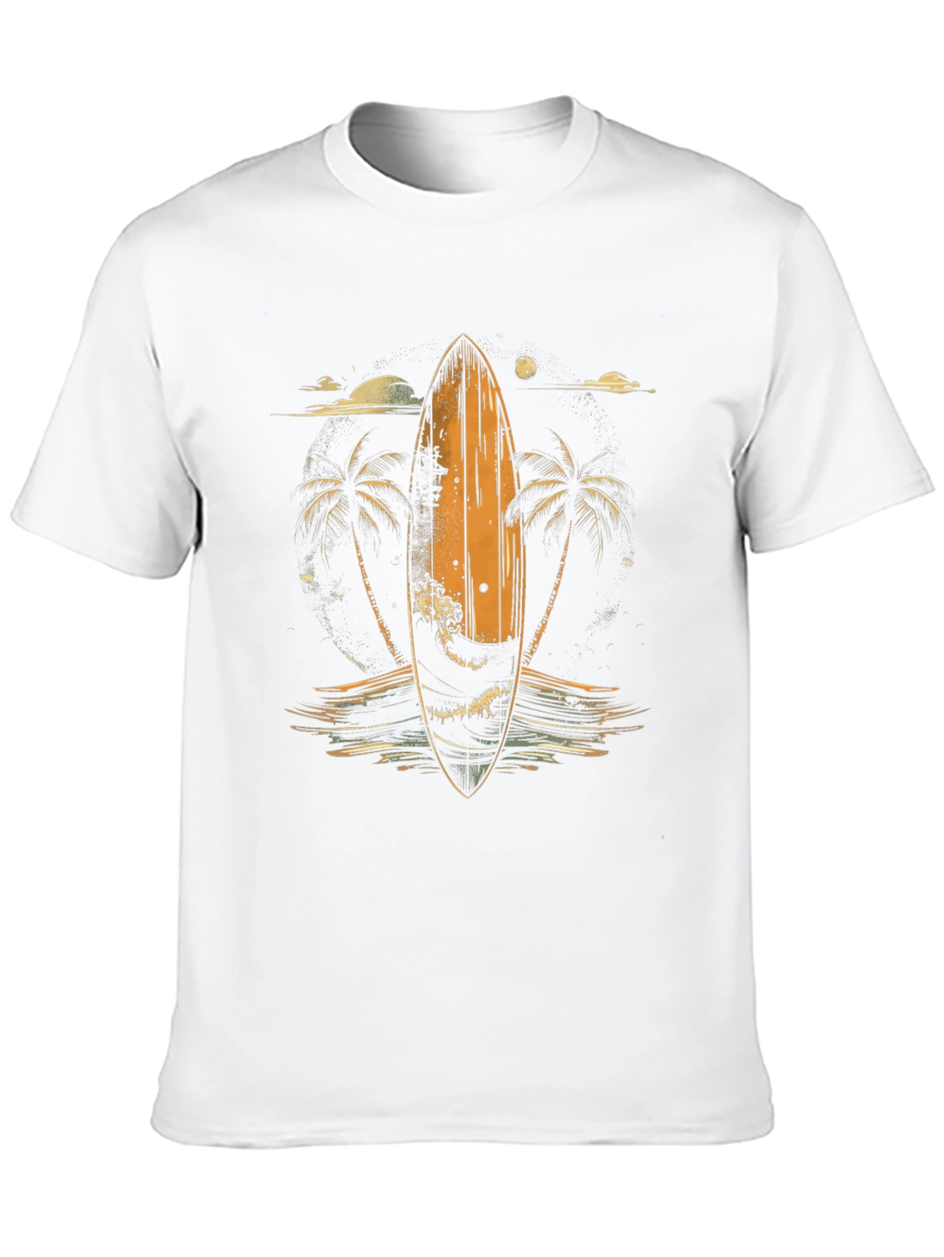 Surfboard Palm Tree Graphic Tee