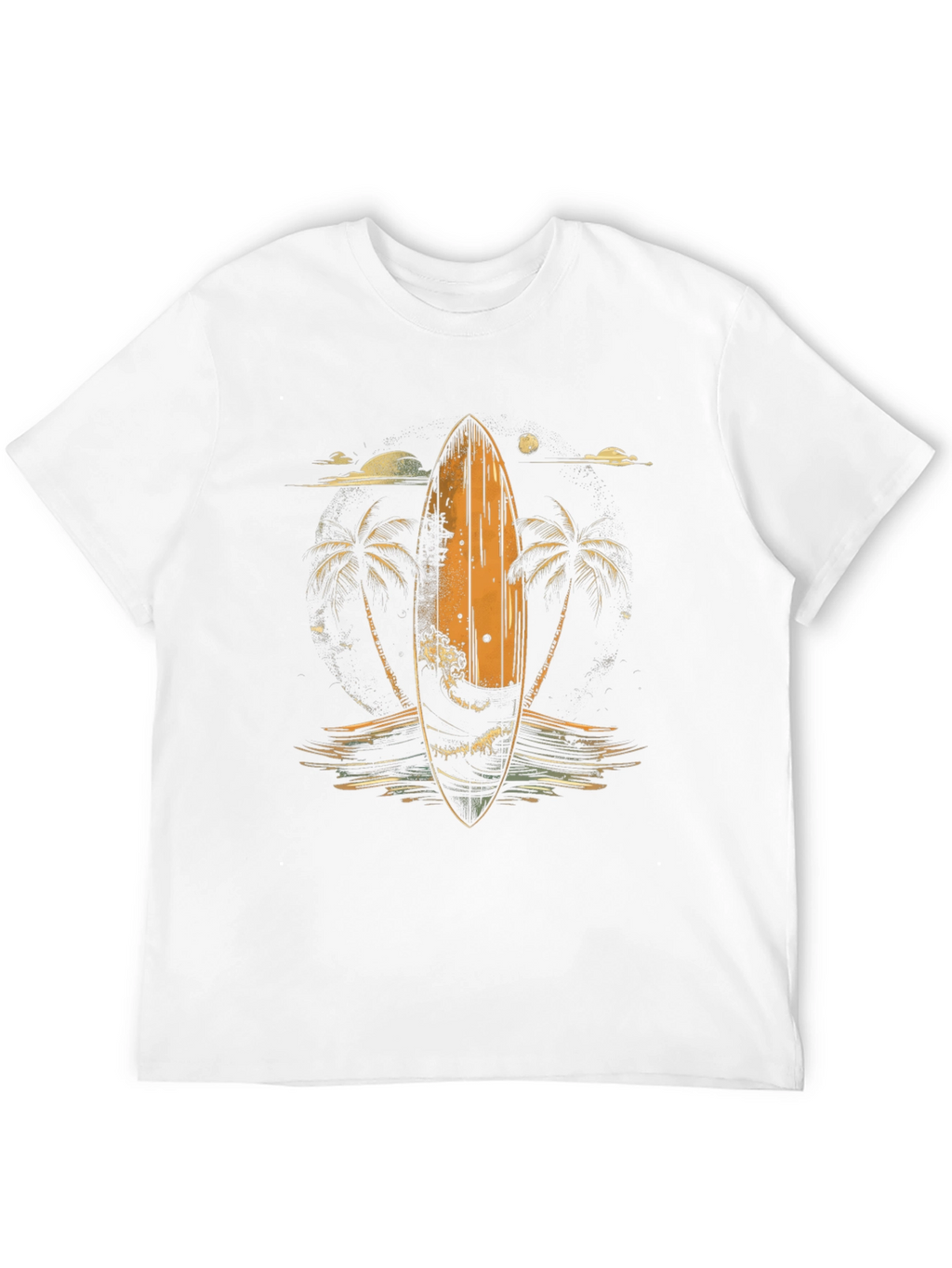 Surfboard Palm Tree Graphic Tee