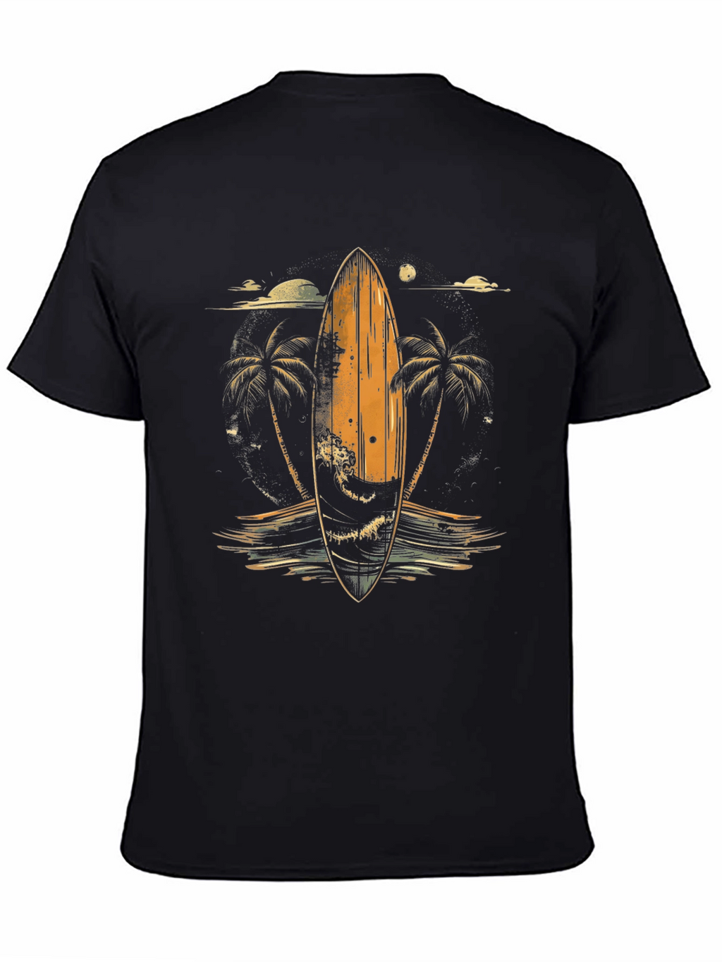 Surfboard Palm Tree Graphic Tee
