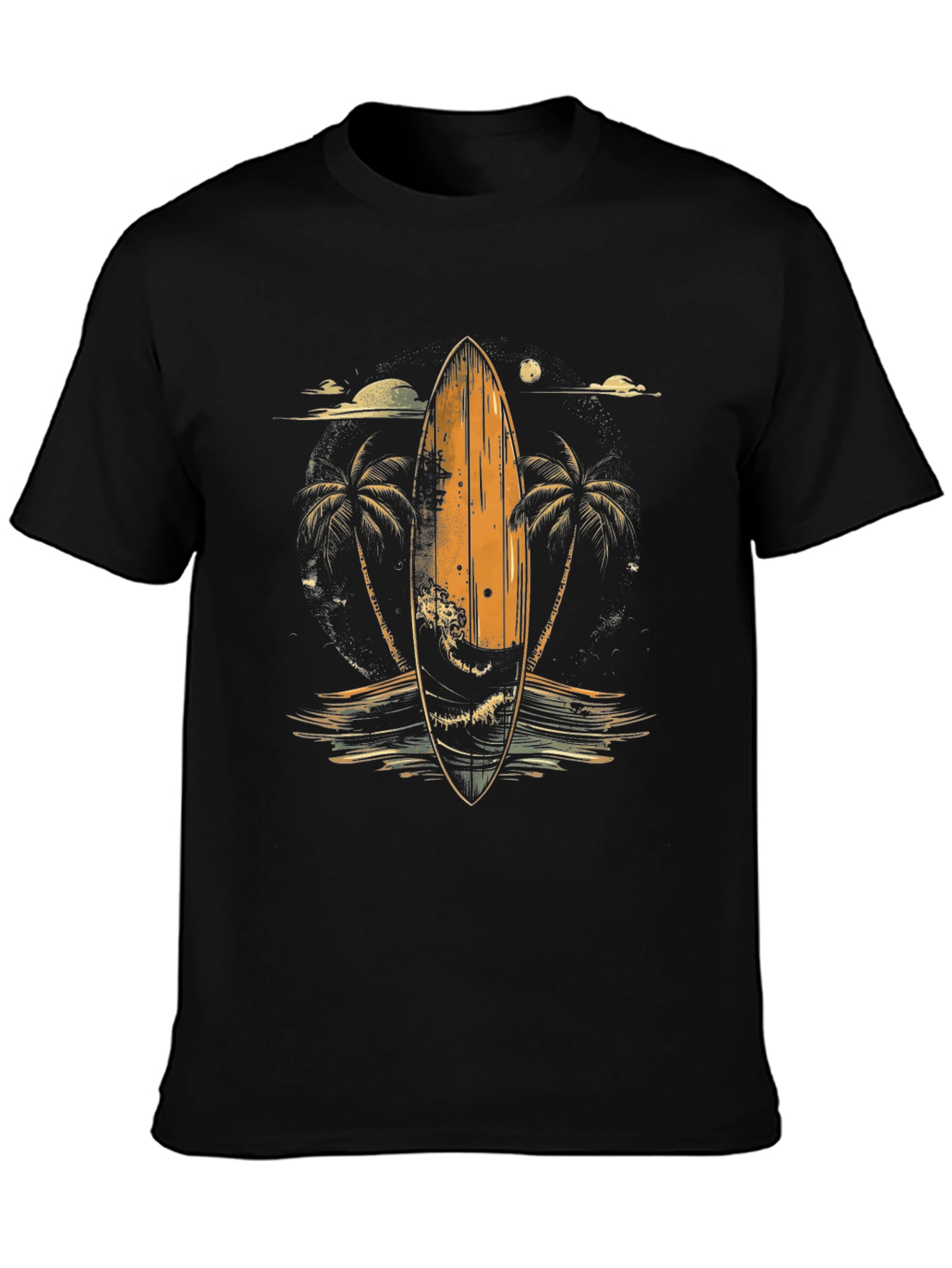 Surfboard Palm Tree Graphic Tee