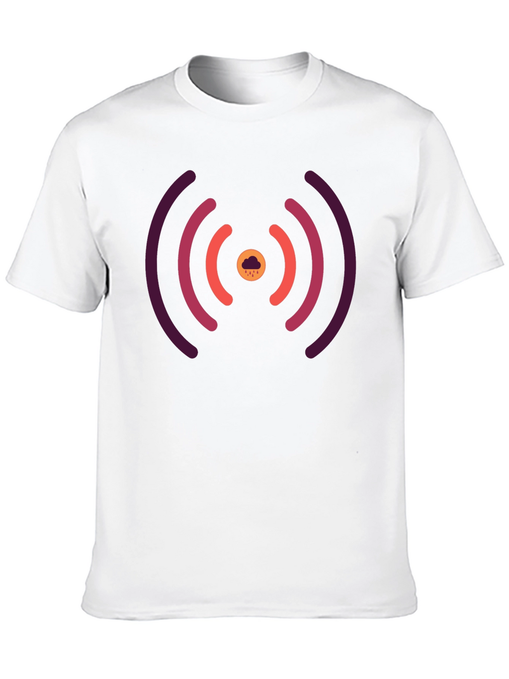 Stylish Black Tee with Unique Signal Cloud Design