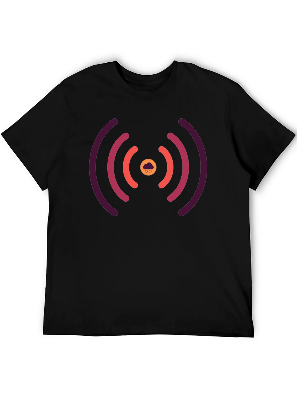 Stylish Black Tee with Unique Signal Cloud Design