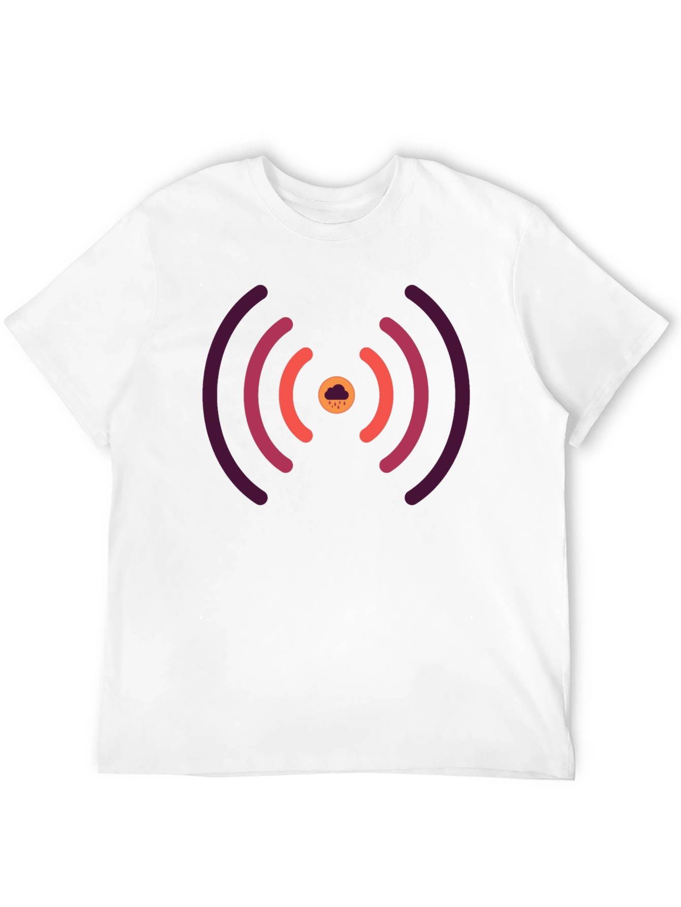 Stylish Black Tee with Unique Signal Cloud Design