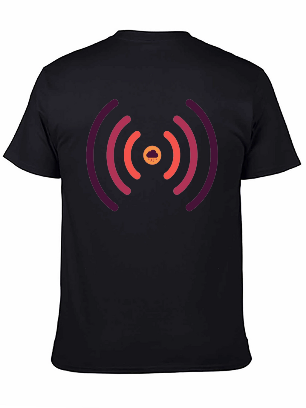 Stylish Black Tee with Unique Signal Cloud Design