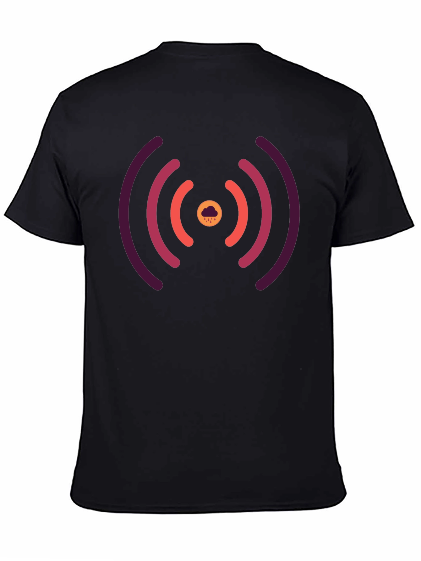 Stylish Black Tee with Unique Signal Cloud Design