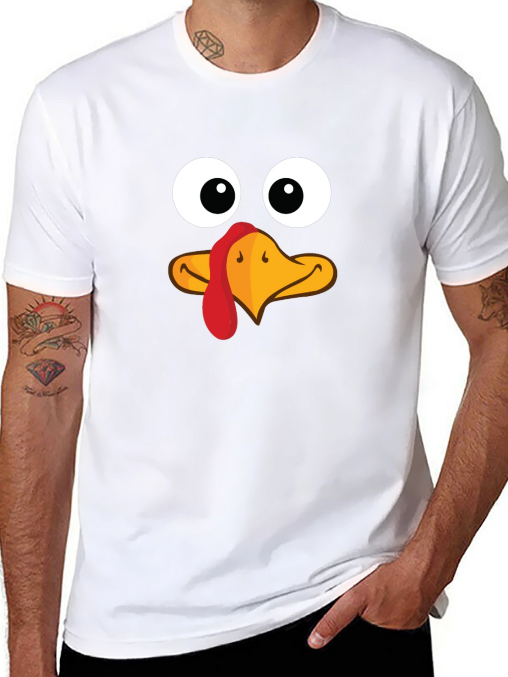 Funny Turkey Face Thanksgiving T-Shirt