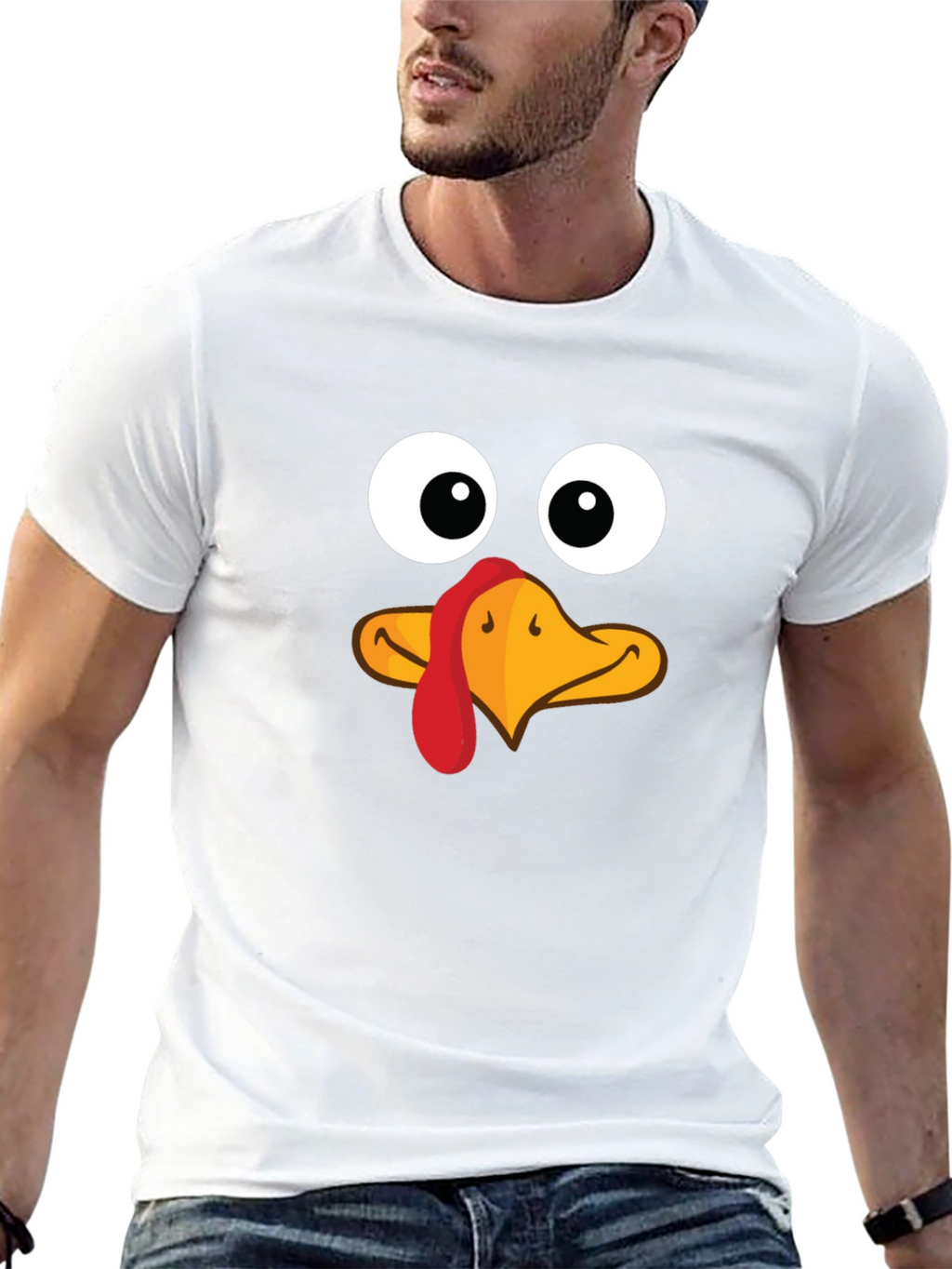 Funny Turkey Face Thanksgiving T-Shirt