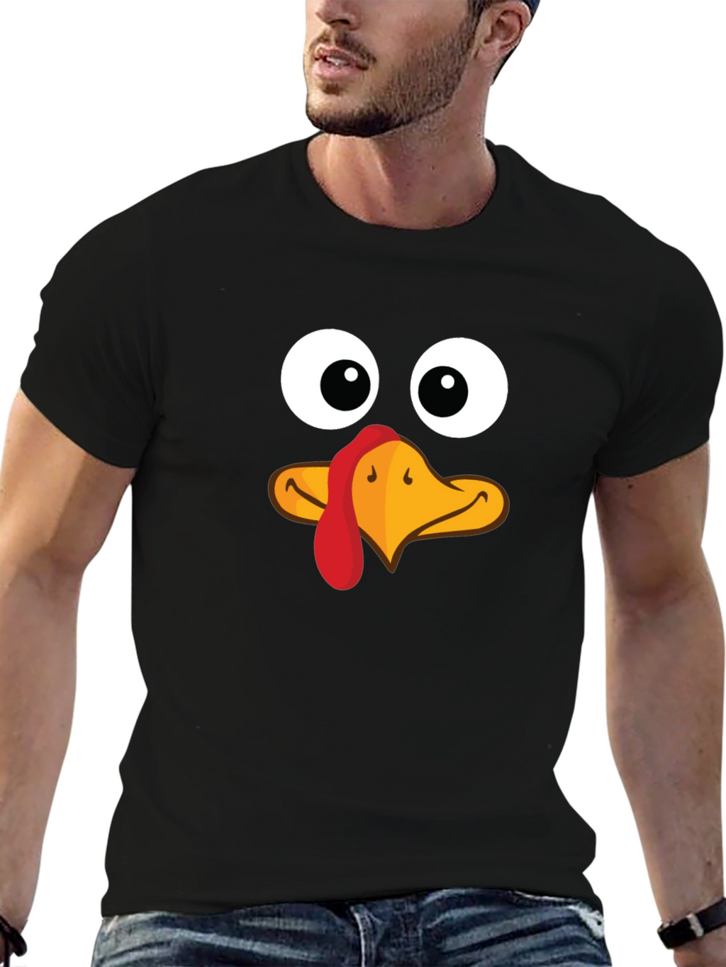 Funny Turkey Face Thanksgiving T-Shirt