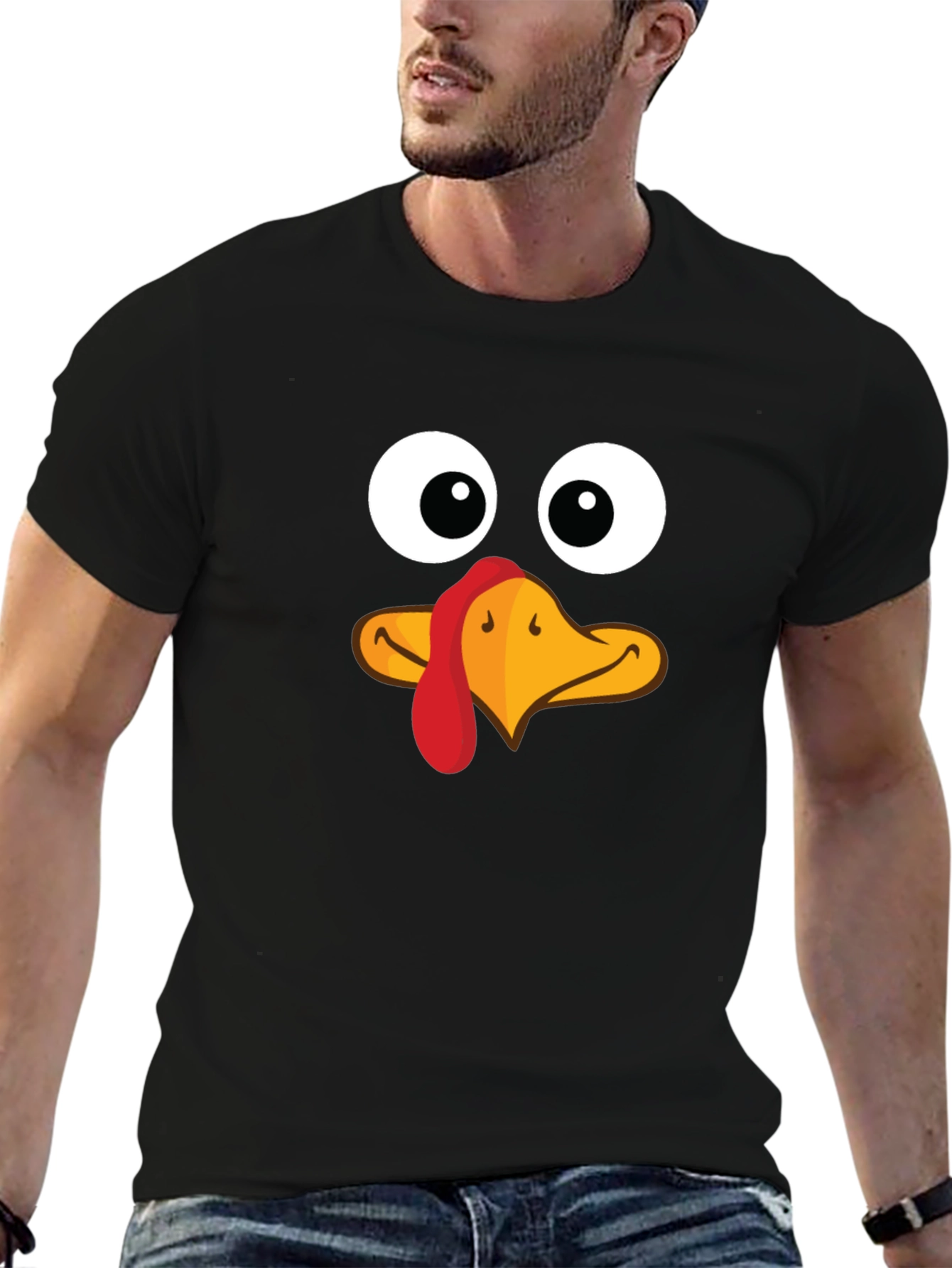 Funny Turkey Face Thanksgiving T-Shirt
