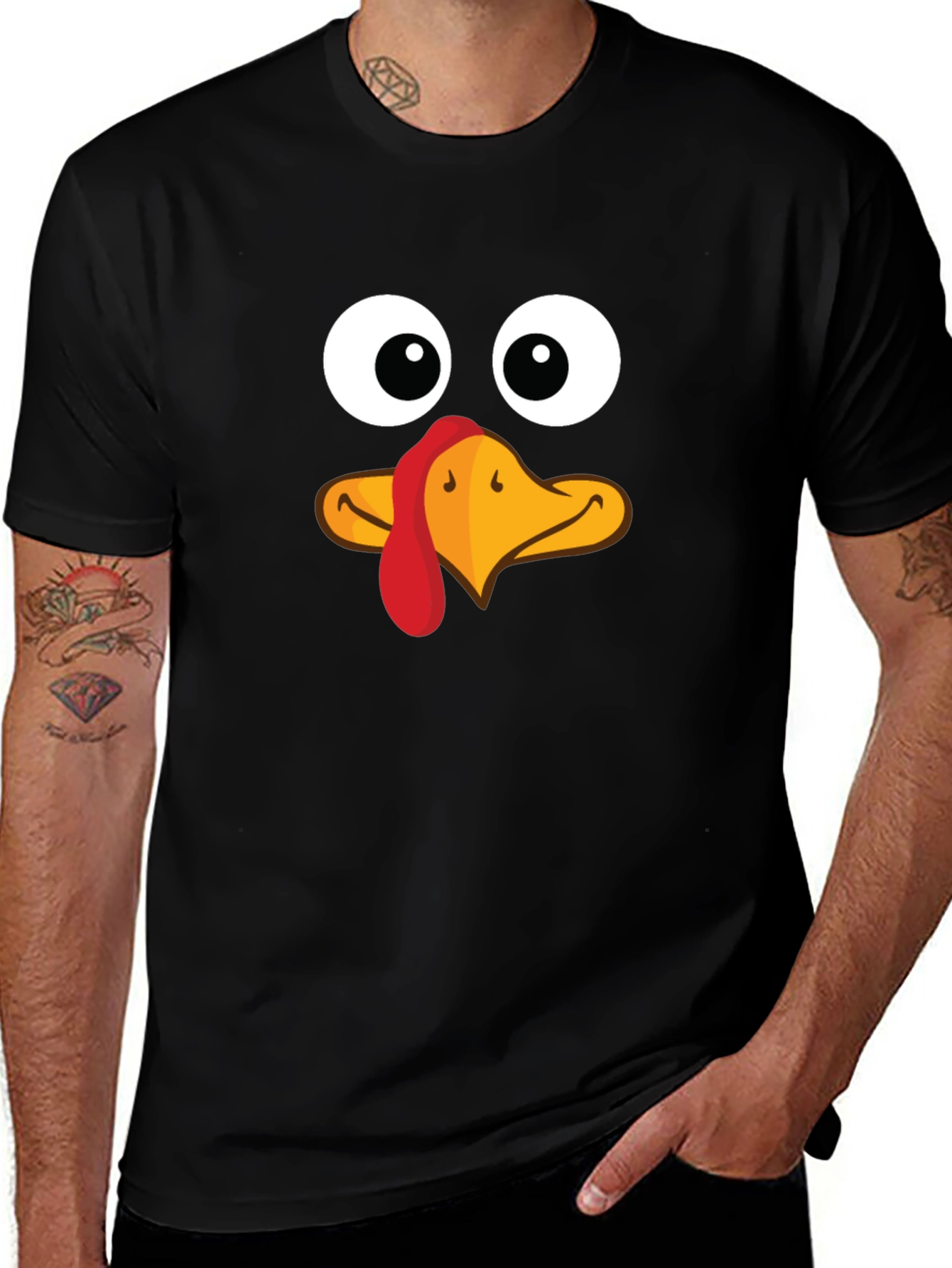 Funny Turkey Face Thanksgiving T-Shirt