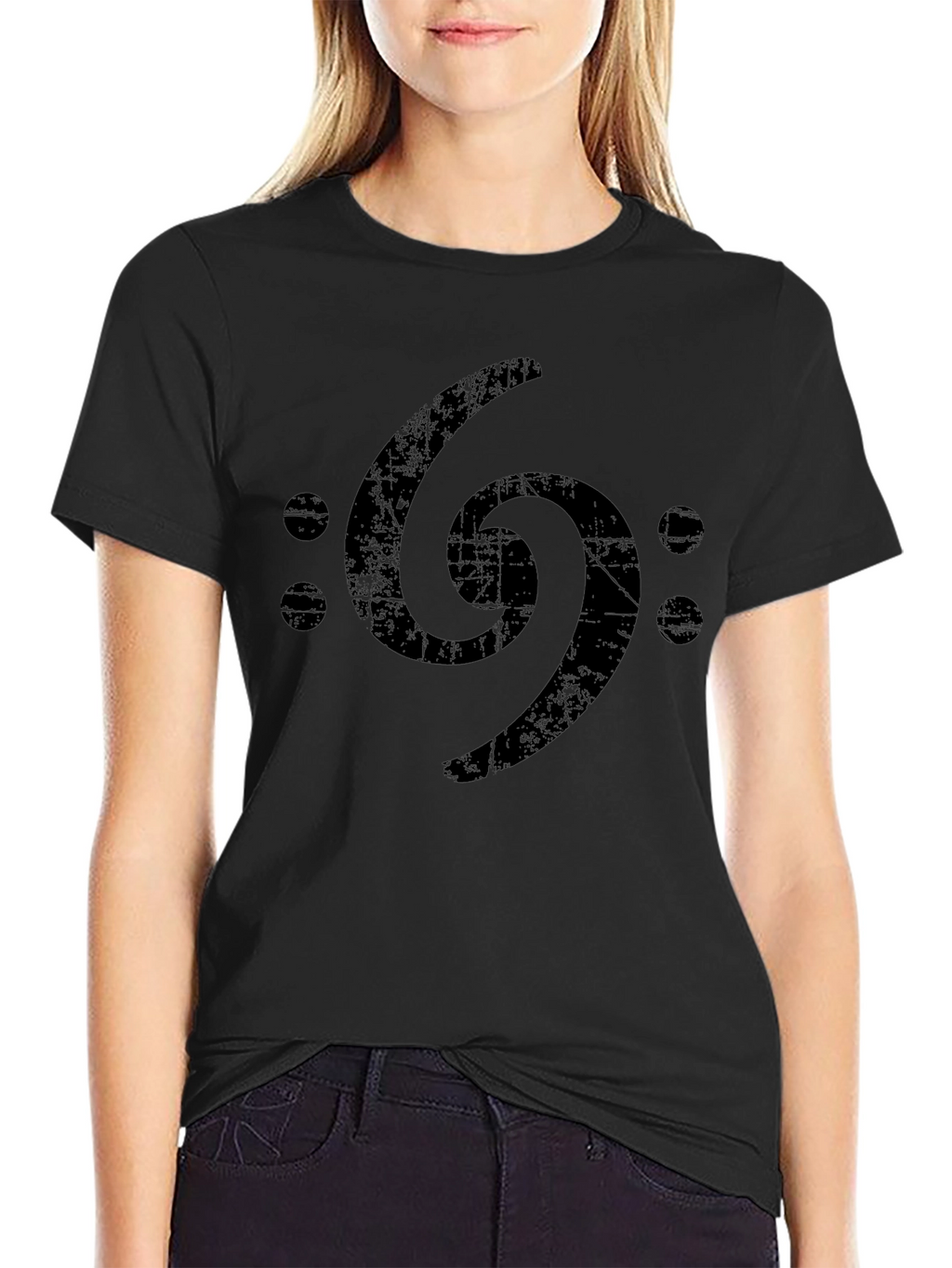Bass Clef Symbol Graphic Tee - Black