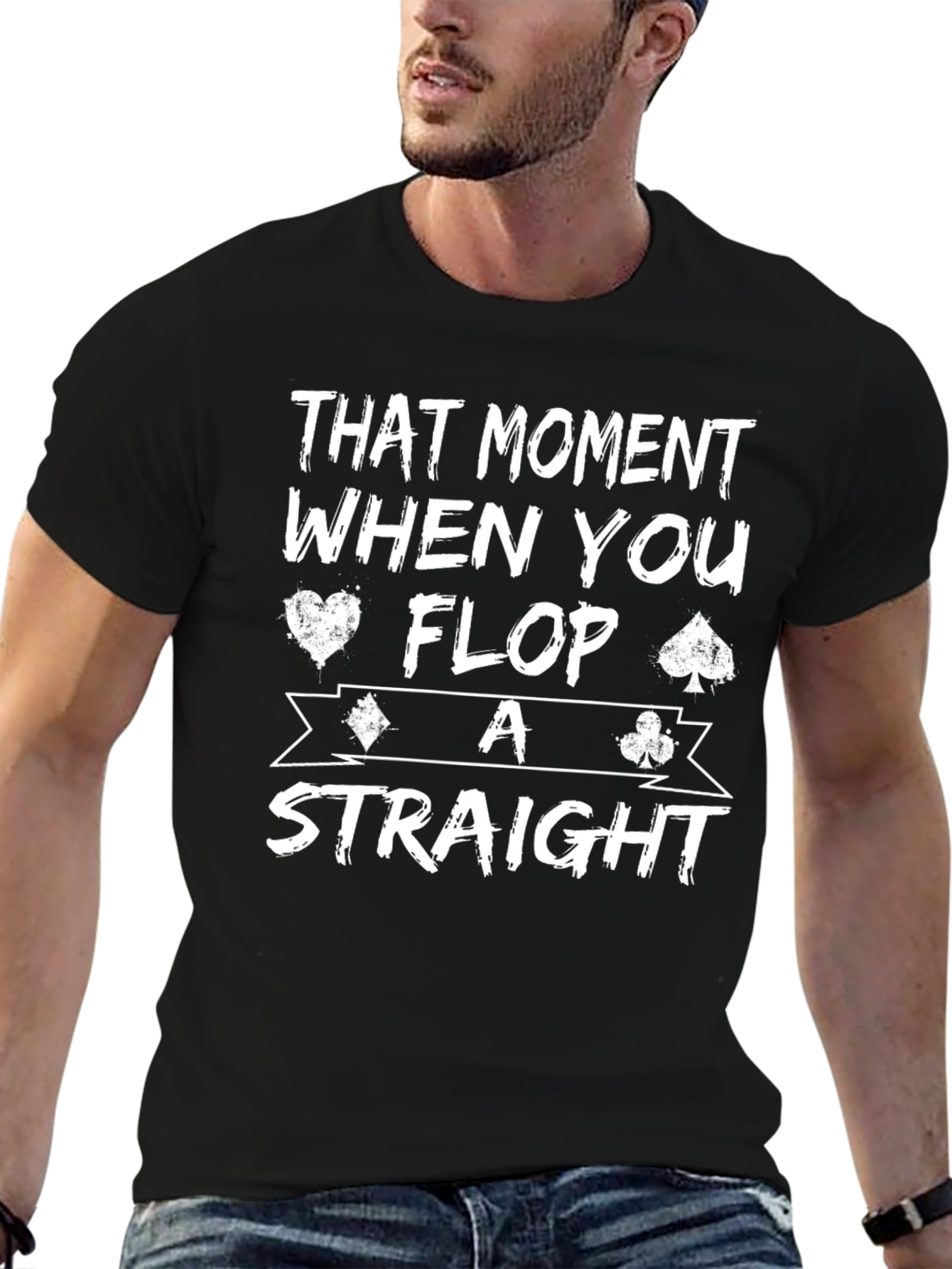 Poker Flop Straight T-Shirt - Casino Card Game Tee
