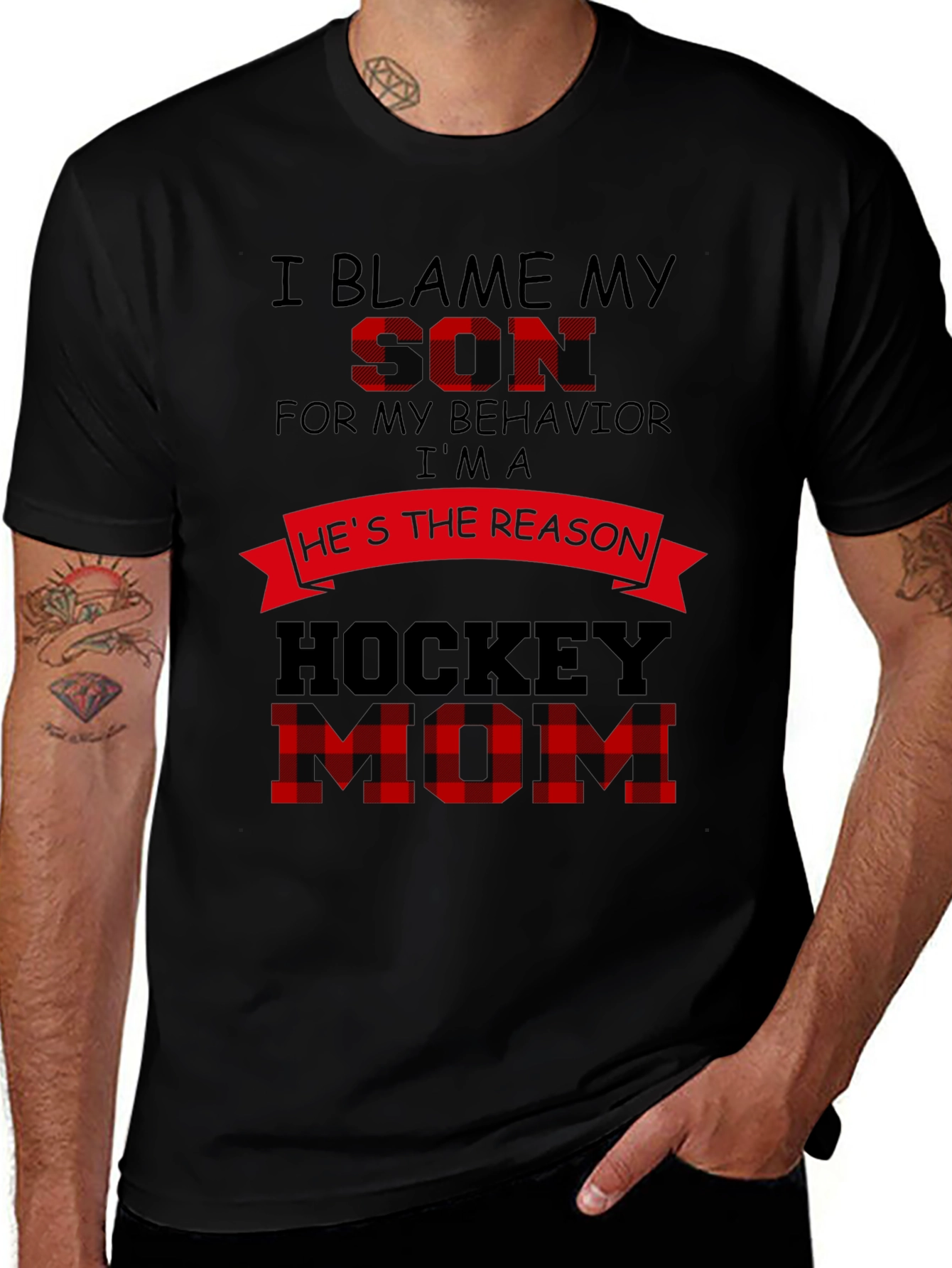 Hockey Mom T-Shirt: Blame My Son Graphic Tee