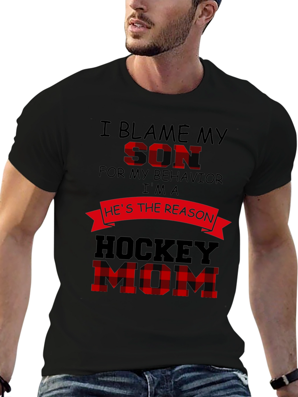 Hockey Mom T-Shirt: Blame My Son Graphic Tee