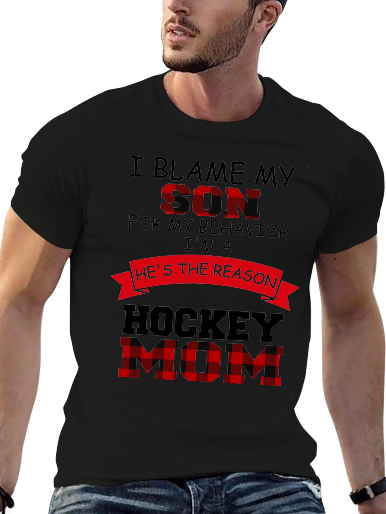 Hockey Mom T-Shirt: Blame My Son Graphic Tee
