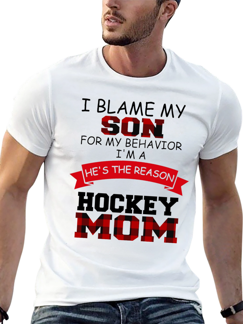 Hockey Mom T-Shirt: Blame My Son Graphic Tee