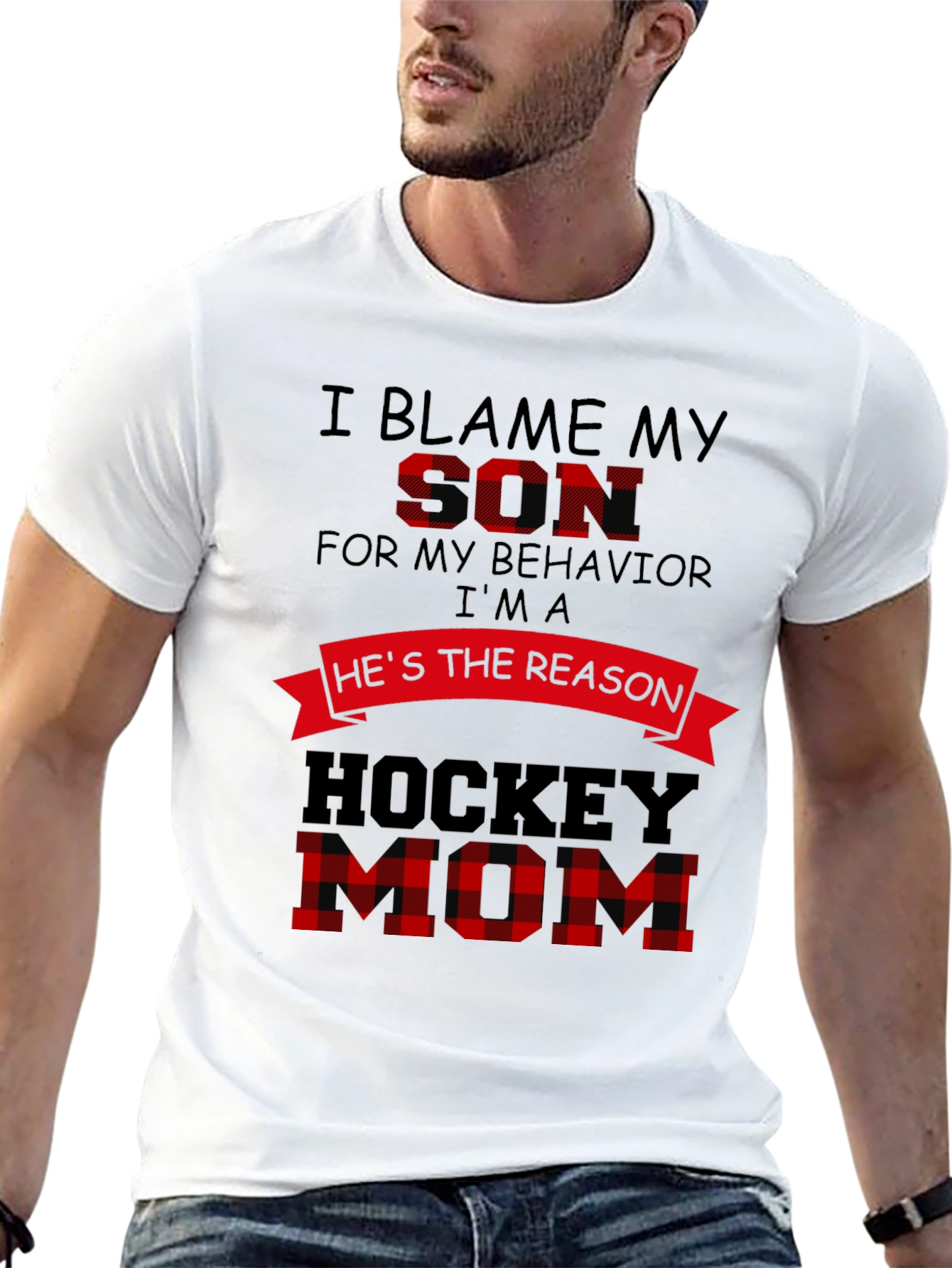 Hockey Mom T-Shirt: Blame My Son Graphic Tee