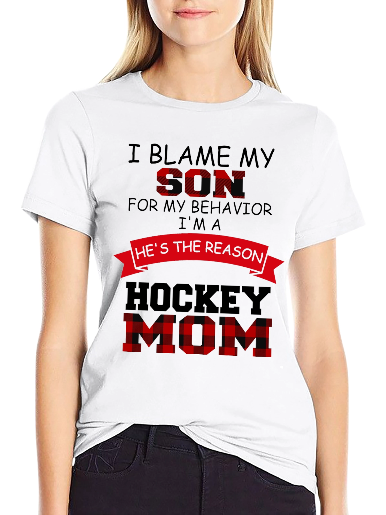 Hockey Mom T-Shirt: Blame My Son Graphic Tee
