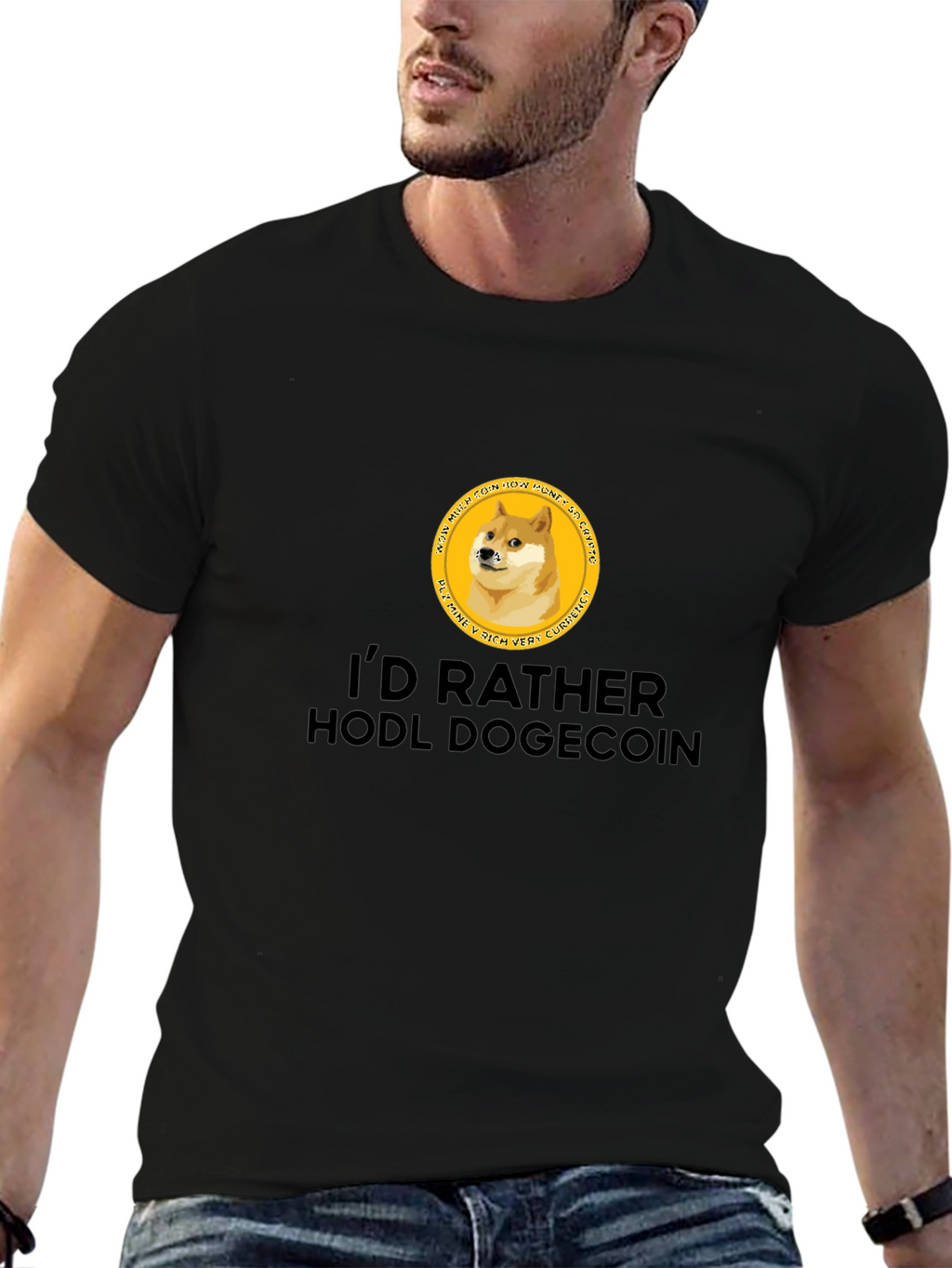 Id Rather HODL Dogecoin Black T-Shirt