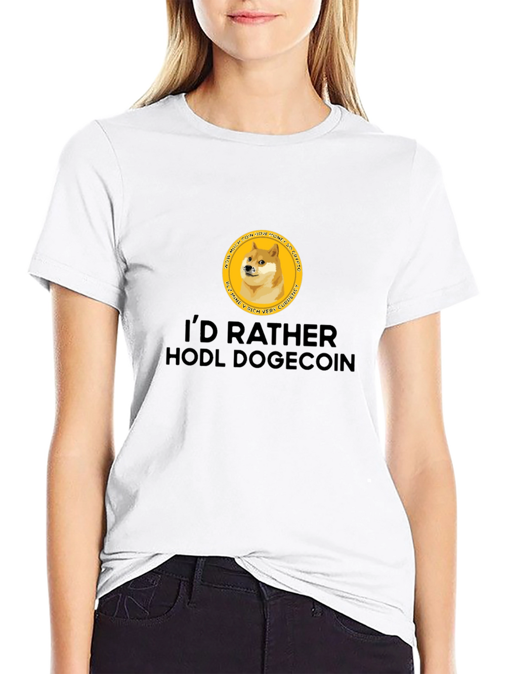 Id Rather HODL Dogecoin Black T-Shirt